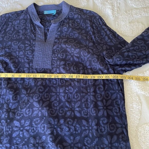 Fresh Produce Shirt Womens XL Blue Gauze Cotton Long Sleeve Made in USA Boho - Picture 4 of 6